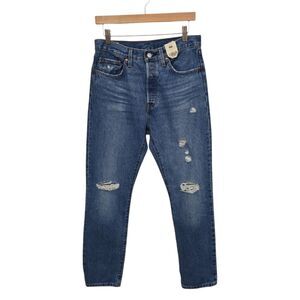 NWT Levi's Premium Capital E 501 Original Straight 28x30 Distressed‎ Button Fly